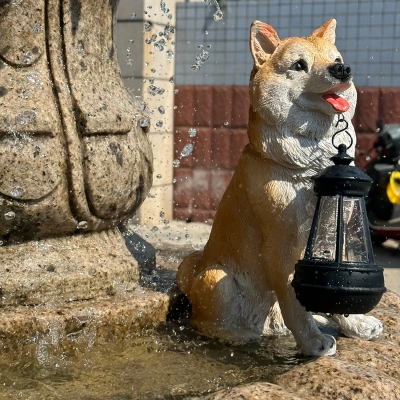 Садовая фигурка на солнечной батарее Корги Fluffly-4