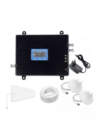 Усилитель сигнала связи Power Signal Double Black 900/1800/2100 MHz (для 2G, 3G, 4G) 70 dBi, кабель 15 м., комплект с двумя внутренними антеннами-1